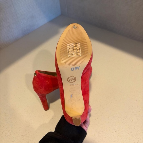 Michael Kors Red Suede Women's Heels - Picture 5 of 6